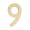 Architectural Mailboxes Brass 4 inch Floating House Number Polished Brass 9 3582PB-9 - alternate 2